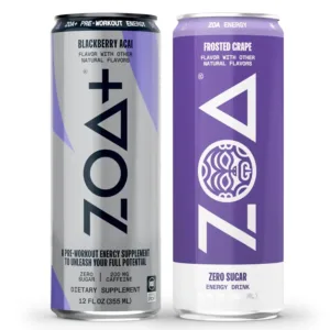 Energy Drink & ZOA+ Pre-Workout Bundle, Frosted Grape and Blackberry Acai