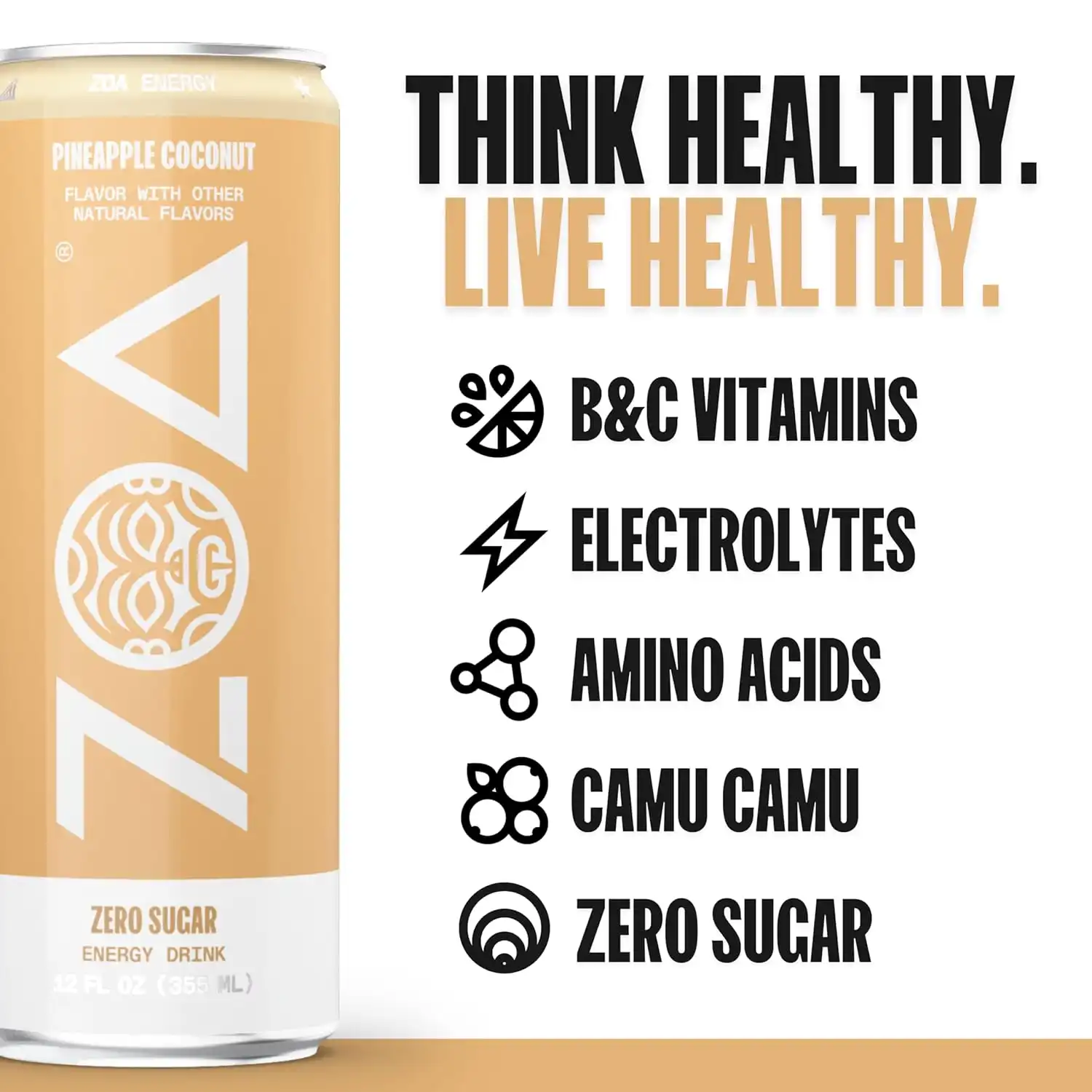 Zero Sugar Energy Drink Pineapple Coconut – Bild 3
