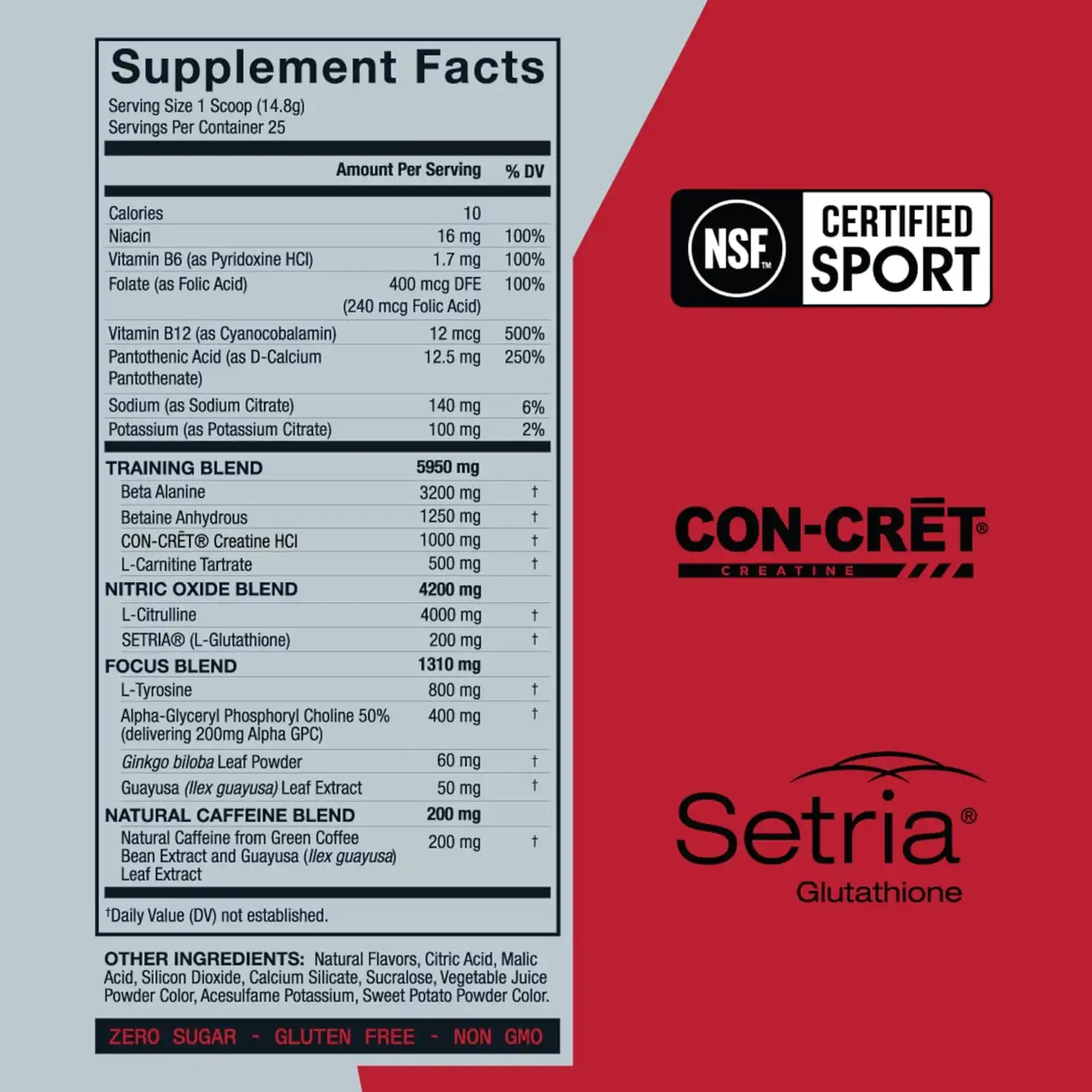 ZOA+ Zero Sugar Pre Workout Powder, Cherry Lime – Bild 6